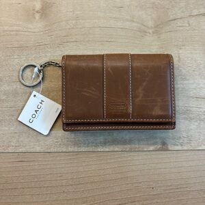 Coach Brown Leather Key & Card Holder